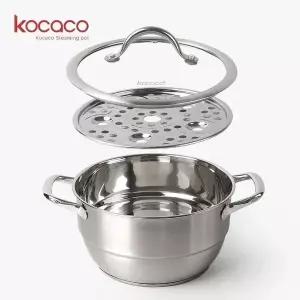 스테인리스 찜기 2단 양수 찜솥 소형 20cm 다목적 조리냄비 (WFK9X39)