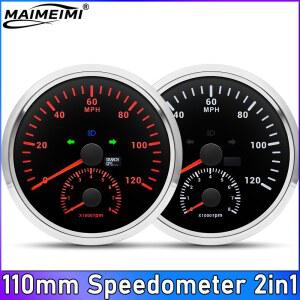 방수 110mm 속도계 120 200km/h MPH GPS 타코미터 2IN1 게이지 레드 백라이트 12V/24V 자동차 보트