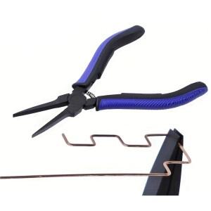 4.5인치 얇은 플랫 노즈 플라이어  매끄러운 턱  미니 소형 주얼리 제작 TPR 패턴 핸들  와이어 래핑 및 벤