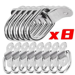 D스테인리스 스틸 화워터 고정 링 모양 풀 훅 다운 앵커 스틸제 1/2/4/8개 자동차 트럭 트레일러 RV 보트용