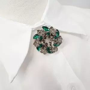 꽃모양 큐빅 브로치 여성 코사지 WEBF751