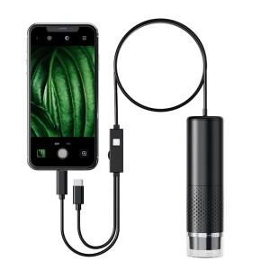 2MP 디지털 현미경 카메라 1600X 휴대용 전자 IOS 안드로이드 OTG USB 납땜 피부 8LED 돋보기