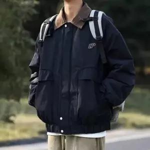 겨울옷 배색 점퍼 카라 남성 항공 포켓 바람 자켓 블루종 막이 (WFK9ILU)