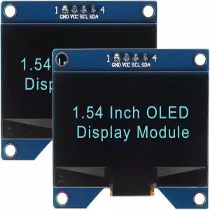 멜라이프 2pcs 1.54인치 OLED I2C IIC 디스플레이 모듈 128x64 픽셀 SSD1309 아두이노 라즈베리 파이용
