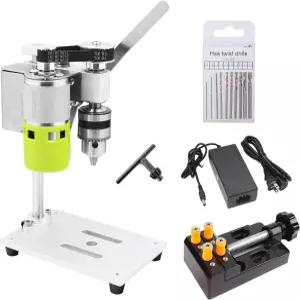 미니 드릴 프레스 웨이톨 24V 벤치 벤치탑 휴대용 정밀 드릴링 머신 수공예 DIY 주얼리 제작 금속용 7단