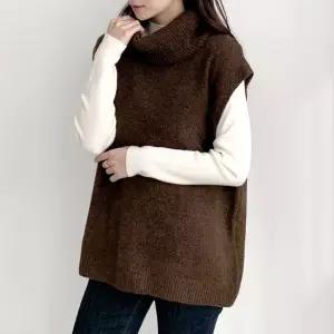 여성 터틀넥 니트 롱 조끼 베스트 -CVE0059-