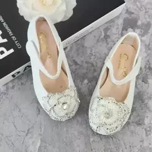 [셀러허브 패션]아동 큐빅꽃장식 찍찍이 공주 여아구두 (160만 가능)