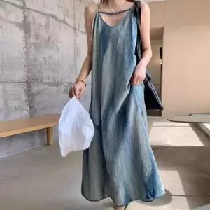 민소매원피스 시원한원피스 나염 편한원피스 여름원피스 V넥 루즈핏원피스