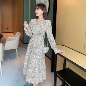 LL-D142 롱원피스 러플 원피스 프릴 플라워 플라워원피스 하객원피스