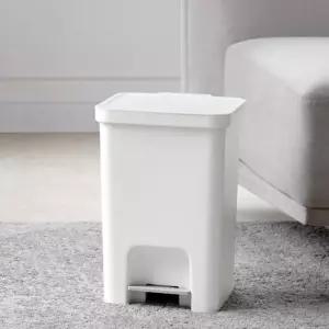 아이보리 디자인 쓰레기통 시스맥스 휴지통 분리수거 깔끔한 페달형 13L