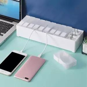 슬라이드형 케이블 정리함 세트 반투명 5P 라벨스티커포함 케이블정리함 5p (WFKAF2A)