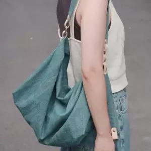 캐주얼 빈티지무드 데님 숄더백 청가방 크로스백 (WFKB3QD)