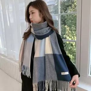 [하프클럽/]겨울 체크 목도리 부드러운 남성 여성 방한 머플러