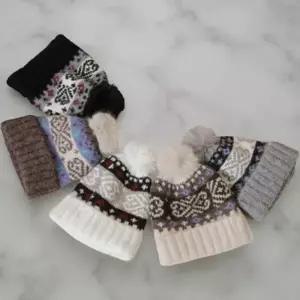 [다잇템] 여성 콘트라스트 스웨터 남성 폴딩 골지 FW 방울털 패턴 비니_24014377_588872