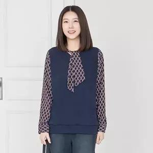 [마담4060]엄마옷 마담4060 블라우스 데일리 중년여성 다이아배색타이-YBL2601001-