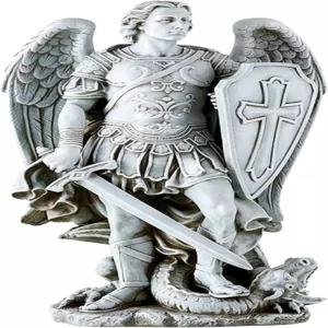 아발론 갤러리 정원 동상 - 대천사 성 미카엘 전사 실내/외 가톨릭 조각상 높이 12.25인치 작은 크기