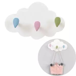 ( )구름디자인 가방 스카프 벽부착 걸이 후크 옷 행거 모자 무타공