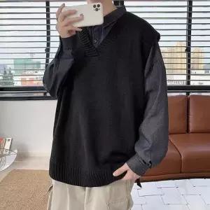 [라일리의류] Rly 조끼 레이어드조끼니트 남성 오버핏 간절기