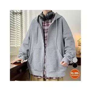 텐제로 남성 간절기 2컬러 루즈핏 베이직 후드집업자켓 바람막이 가디건