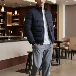 [하프클럽/]남성 패딩 점퍼 리부 경량 항공 자켓 바람 막이 블루종 잠바 남