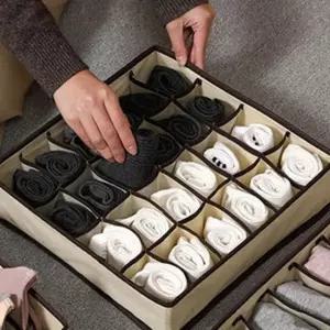 사각 속옷 칸막이 정리함 부직포 수납 박스 24칸 (WFKBR27)