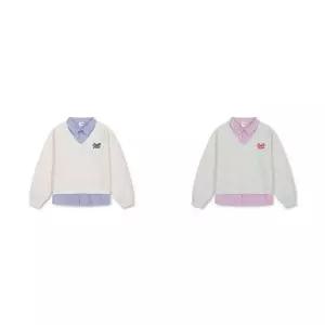 [롯데백화점]탑텐키즈 MKG2TR2202 여아) 스쿠바 셔츠 레이어드 스웨트셔츠