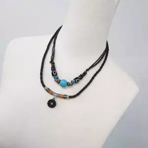 [골드스마일]목걸이 터키석 남자 포인트 매듭 엽전 팬던트 패션 장