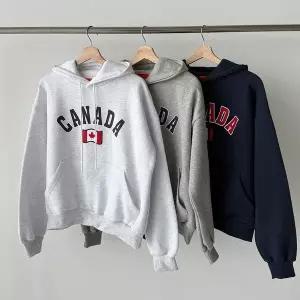 [신세계라이브쇼핑][옷자락] 여성 국기 프린트 기모 후드티 오버사이즈 겨울 티셔츠