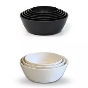 멜라민 PO93EL76 한정식 대접 비빔밥 그릇 18.9x6.6cm 5호 블랙