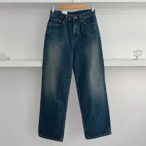 [하프클럽/다잇템]여성 FW 넓은 보온 그런지 데님팬츠 워싱 팬츠