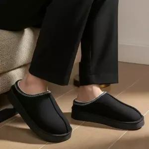 남성슬리퍼 실내외 따뜻한 남자슬리퍼 포인트 겨울철 스티치 퍼슬리퍼 남성