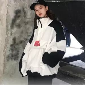 기모 아노락 바람막이 앞포켓 영어 프린팅 겨울 방풍 우터플리스 자후드 다운 점퍼 코트 가을 하객룩