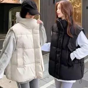 (옵션 아이보리 XL)여자패딩조끼 여성패딩조끼 여자패딩조끼 웰론조끼 여성패딩조끼 빅포켓 여자패딩조끼