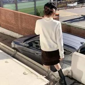 [옷자락]여성 겨울 두툼 기모 반폴라 맨투맨