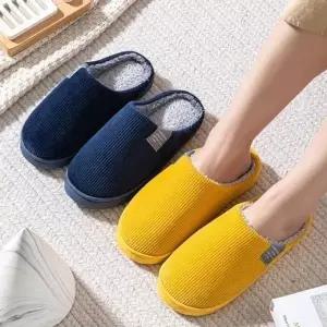 코듀로이 인기 심플 데일리 겨울 털 슬리퍼 가벼운 양