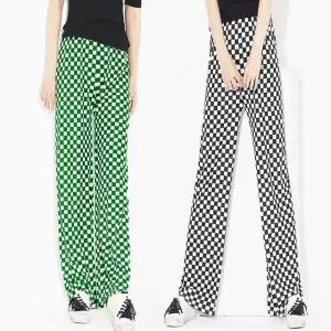 트레이닝팬츠 여성 바둑판패턴 허리밴딩 편한바지 (WFKBX84)