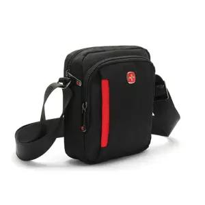 [옷자락]중년 남성용 배색 멀티포켓 나일론 크로스백