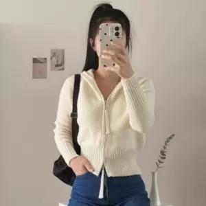 소프트무드 투웨이 후드 니트집업 가디건 데일리룩 감성 루즈핏 베이직 겨울코디 여친 아이보리 여자 투업