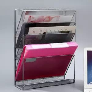 5단 철재 메쉬 트레이 파일꽂이 거치대 정리함 보관함문서선반 세로형서류 층층대 3단 책상 데스크용품 박