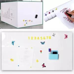 유닛키즈 화이트보드 자석 칠판 시트지붙이는 메모 사무용 하얀 접착식 부착형 스티키 시트지