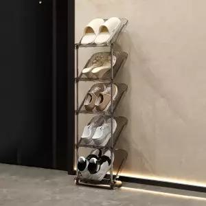 심캣 경사진 좁은 신발장 56단 투명 수직 슬림 톨 신발 보관대 스탠드 홀더 복도 입구 모서리회색 실내용