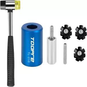 Ragyzity 7종 자전거 포크 스타 너트 설치 도구 세트(스타 3개 포함) 및 포함 고무 망치 MTB 공구