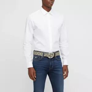 GUCCI 인터로킹 G 남성 벨트 411924 KGDHN 9643