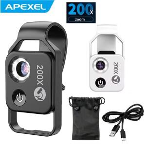 100X / 현미경 휴대폰 핸드폰 렌즈 클립 포함) 식물 곤충 모발 피부 관찰 보석 옥 감정 전자 검사용