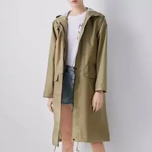 [싸더라] 패션 레인코트 여성용 롱 바람막이 우의 자켓형 방수 코트 골프장 착용