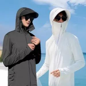 남성 여름 시원한 빛 차단 쿨 매쉬 아이스 점퍼 후드 츄리닝 트레이닝복 남성 커플 바람막이 얇은