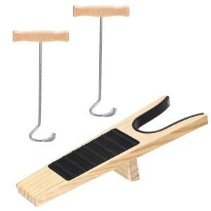 직장용 나무 부츠 잭 리무버 후크 3종 세트 / 카우보이 부츠, 긴 손잡이가 있는 실내 야외 풀러 리무버, 여성 남성 신발 뿔 쉽게 착용 벗기 도우미