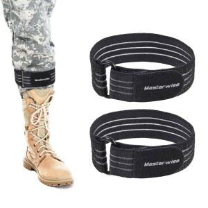 마스터와이즈 조절 가능한 신축성 발목 스트랩, 카우보이 부츠용 부츠 자전거, 하이킹, 낚시, 사냥, 여행용 바지 다리 남성과 여성(블랙)에게 적합합니다