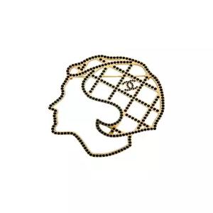 [엘러브]  레이디 실루엣 브로치 블랙 샴페인골드 5ET2219