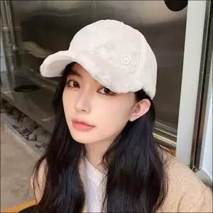 인조밍크퍼 볼캡 야구모자 겨울 캡모자 소프트 털모자